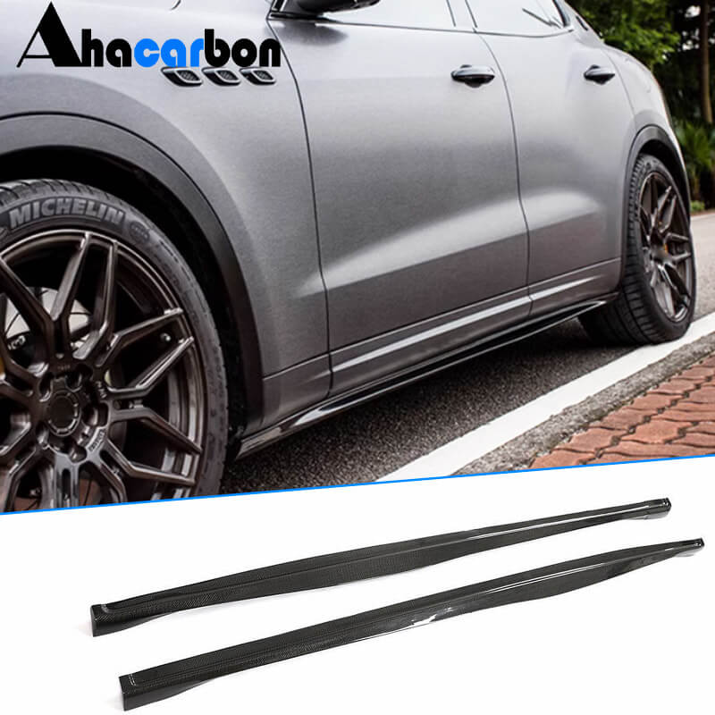 For Maserati Levante 2017-2021 Carbon Fiber  Side Skirts Door Rocker Panels Extension Lip