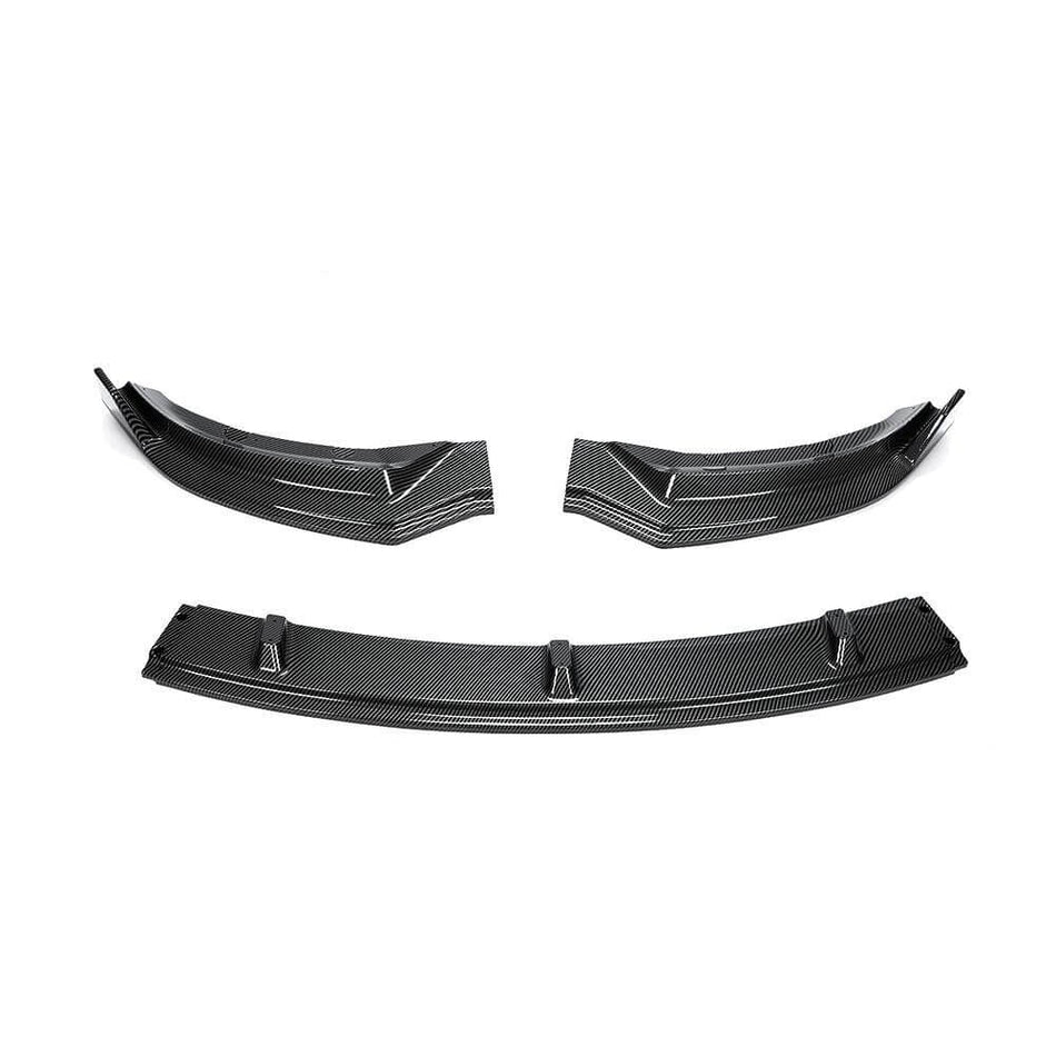 For Tesla Model 3 2017-2019 Carbon Look Front Bumper Lip Air Deflector Spoiler Wide Body Kit