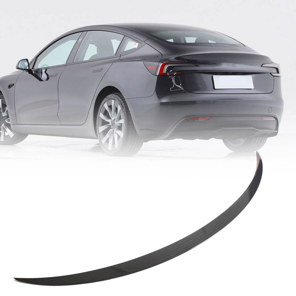 For Tesla Model 3 2023 Dry Carbon Fiber Rear Trunk Spoiler Wing Lip Car Spoiler