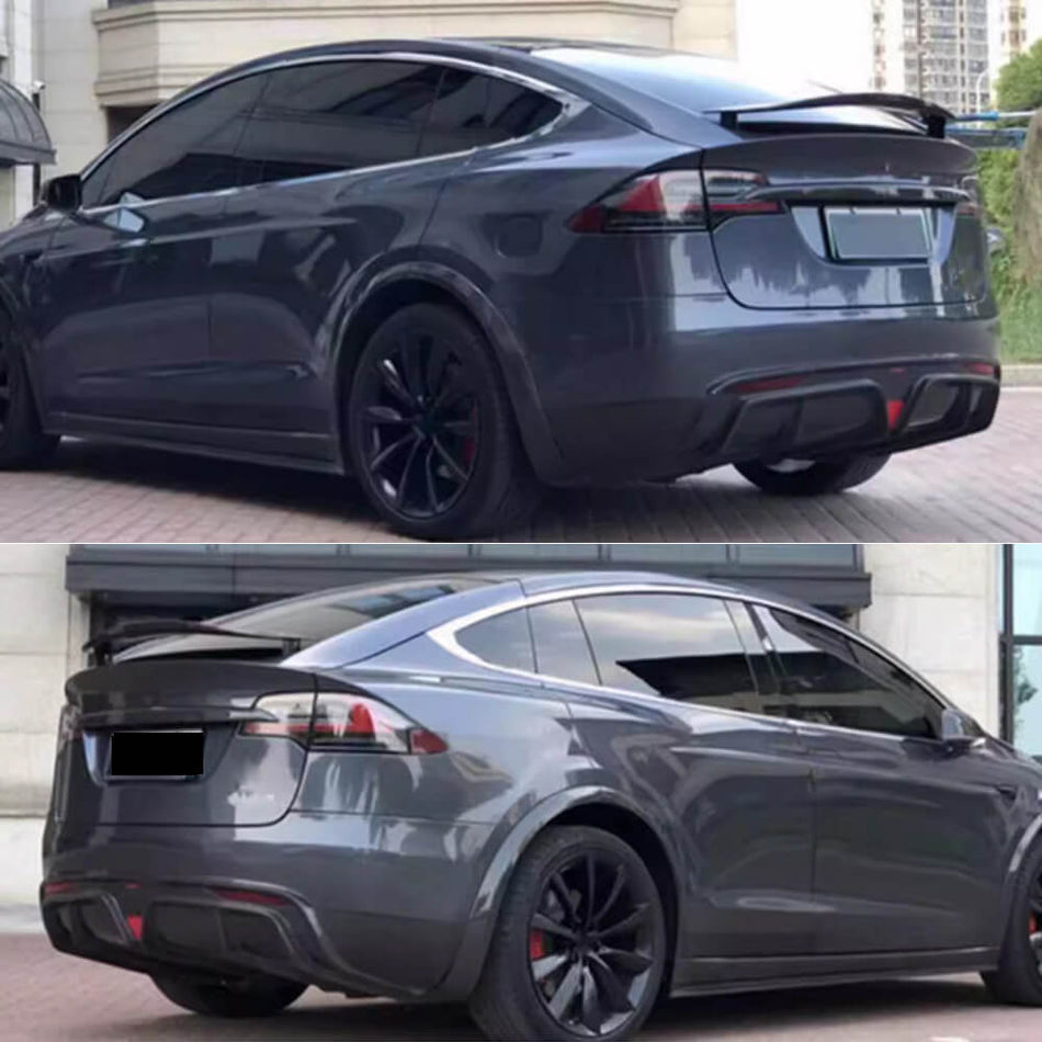Tesla Model X Carbon Fiber Rear Bumper Diffuser Lip | Exterior Mods