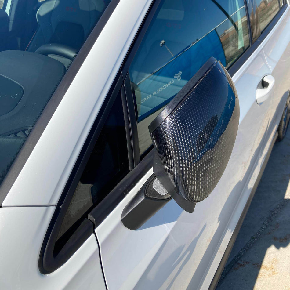 Volkswagen VW Golf 8 MK8 GTI R Rline 2021+ Mirror Covers Carbon Fiber (W/Lane Assist)-Ahacarbon