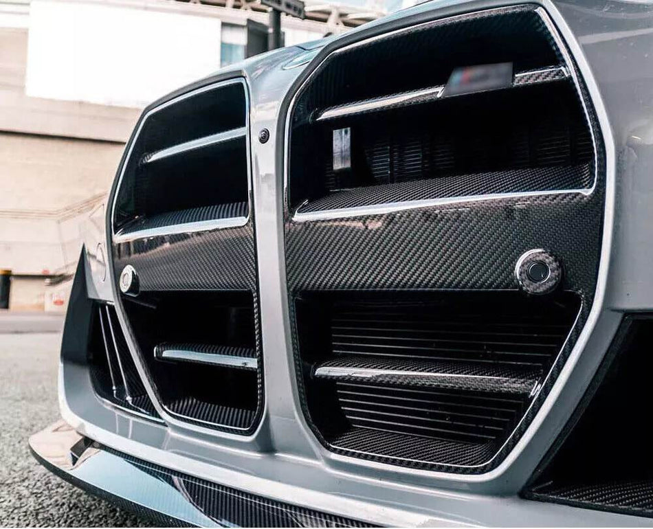 BMW G80 M3 G82 G83 M4 21-23 Front Grille Dry Carbon Fiber (without ACC)-Ahacarbon