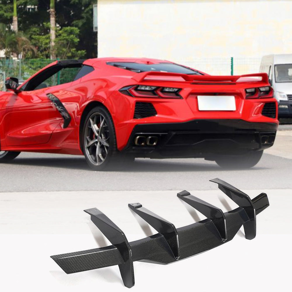 Chevrolet Corvette C8 Stingray Carbon Fiber Rear Bumper Diffuser ...