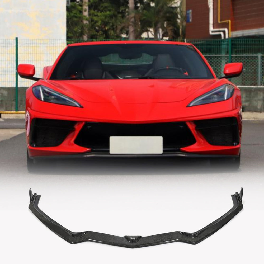 Chevrolet Corvette C8 Stingray 2020UP Front Bumper Lip Carbon Fiber-Ahacarbon