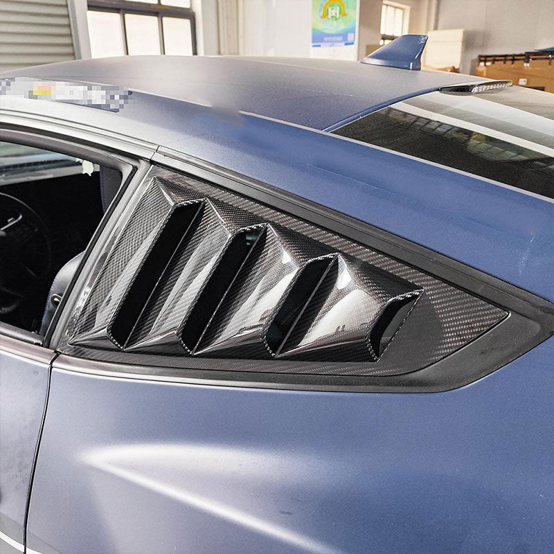 Ford Mustang S650 2024 2025 Rear Triangular Window Scoop Louver Fender Vents Dry Carbon Fiber-Ahacarbon