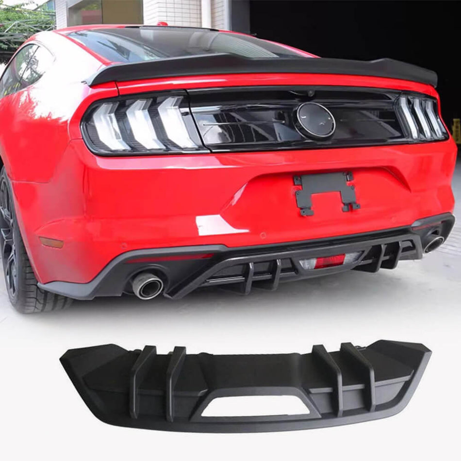 Ford Mustang 2018-2023 Rear Bumper Lip Glossy Black ABS