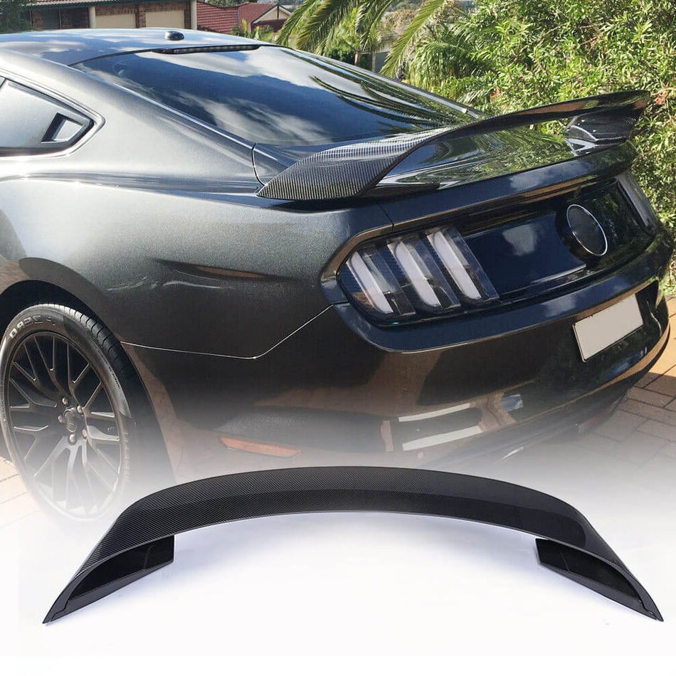 For Ford Mustang Carbon Fiber Trunk Spoiler Boot Rear Wing Lip | V6 V8 GT Shelby GT350R EcoBoost
