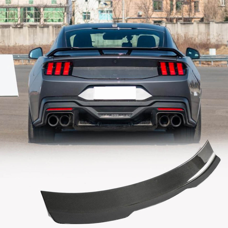 For Ford Mustang Dark Horse Coupe 2-Door 2024 Carbon Fiber Rear Trunk Spoiler Trunk Lip Spoiler HighKick Rear Wing Spoiler Body Kits Factory Outlet