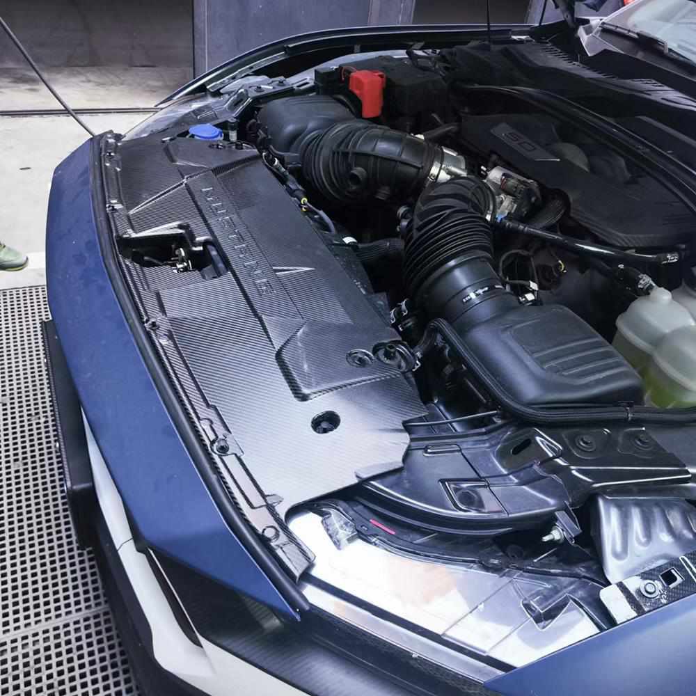 Ford Mustang GT 2024 2025 Water Tank Radiating Plate Cover Dry Carbon Fiber-Ahacarbon