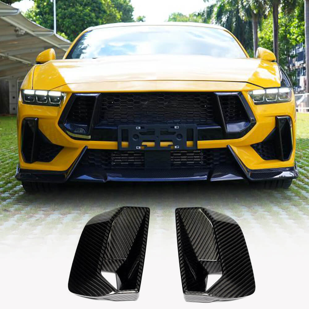 DryCarbonFiberFrontAirIntakeCovers forFordMustangGTS65020242025-Ahacarbon