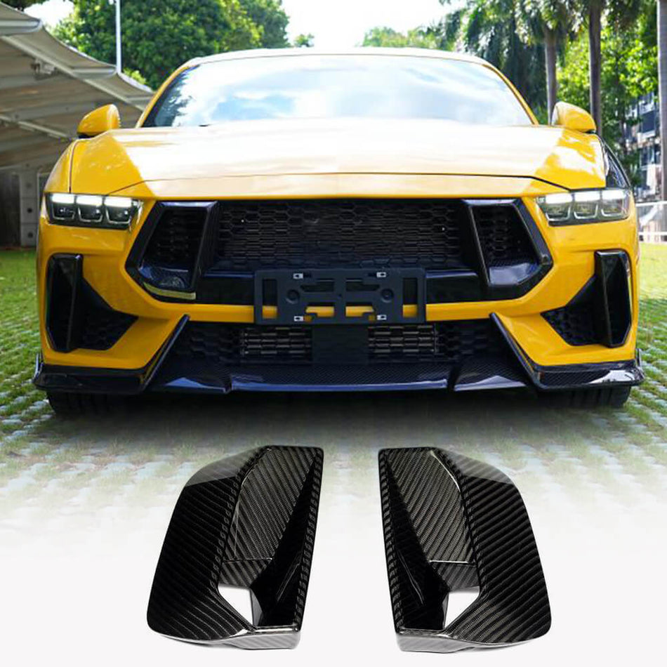 DryCarbonFiberFrontAirIntakeCovers forFordMustangGTS65020242025-Ahacarbon