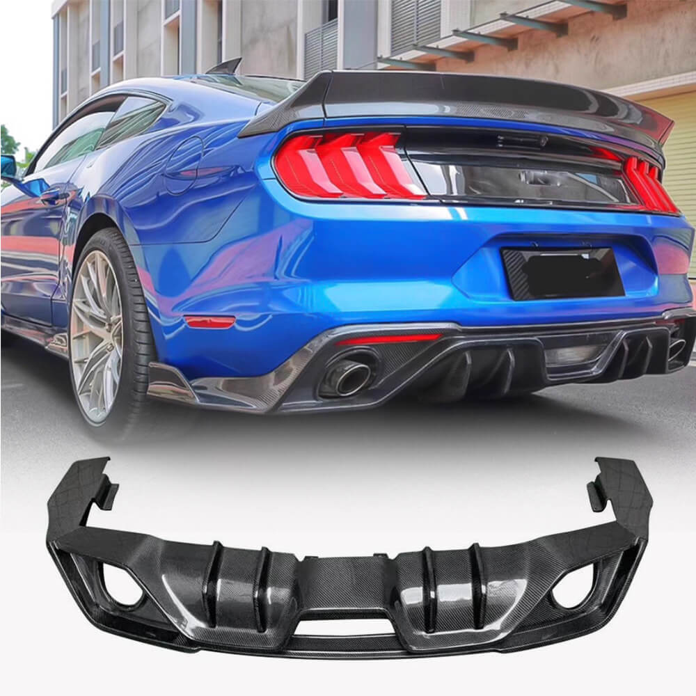 Ford Mustang S650 2018-2024 Carbon Fiber Rear Bumper Diffuser Lip-Ahacarbon