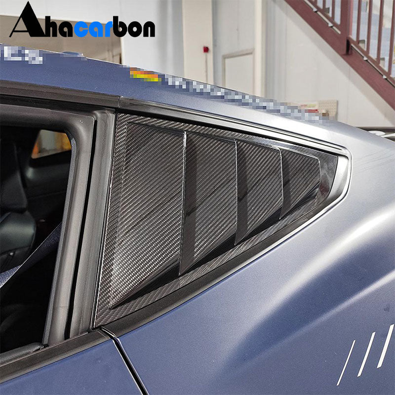 Ford Mustang S650 2024 2025 Rear Triangular Window Scoop Louver Fender Vents Dry Carbon Fiber-Ahacarbon