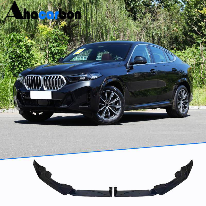 Front Bumper Lip for BMW X6 G06 M Sport Utility 23-24 ABS Glossy Black