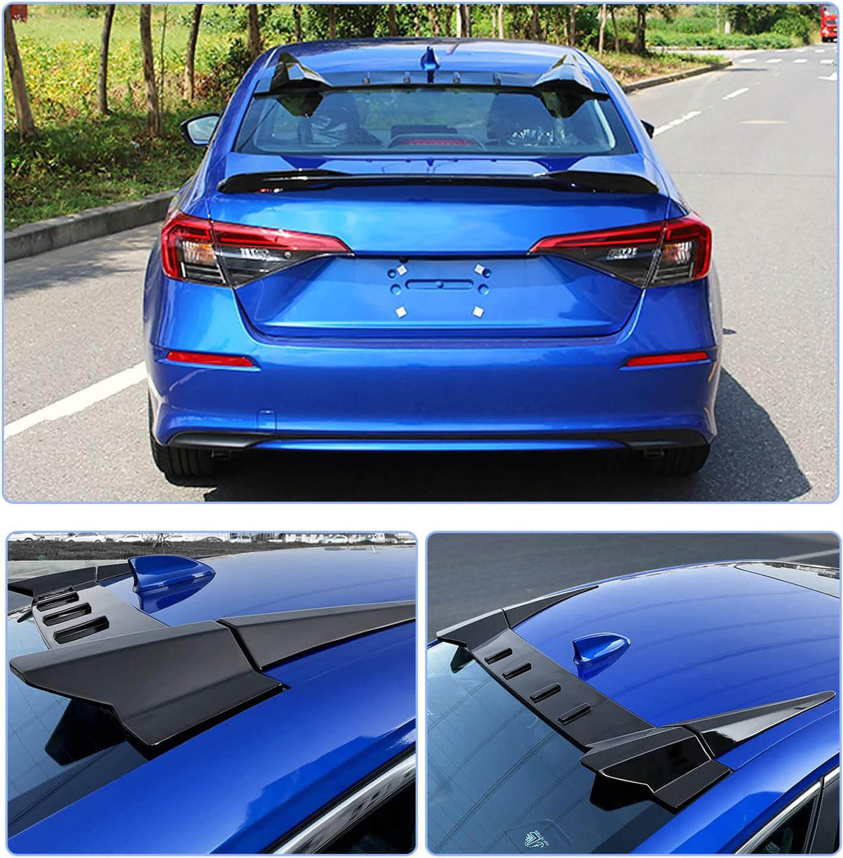 Honda Civic 11th Gen Sedan 2022 2023 2024 Rear Window Roof Spoiler Glo