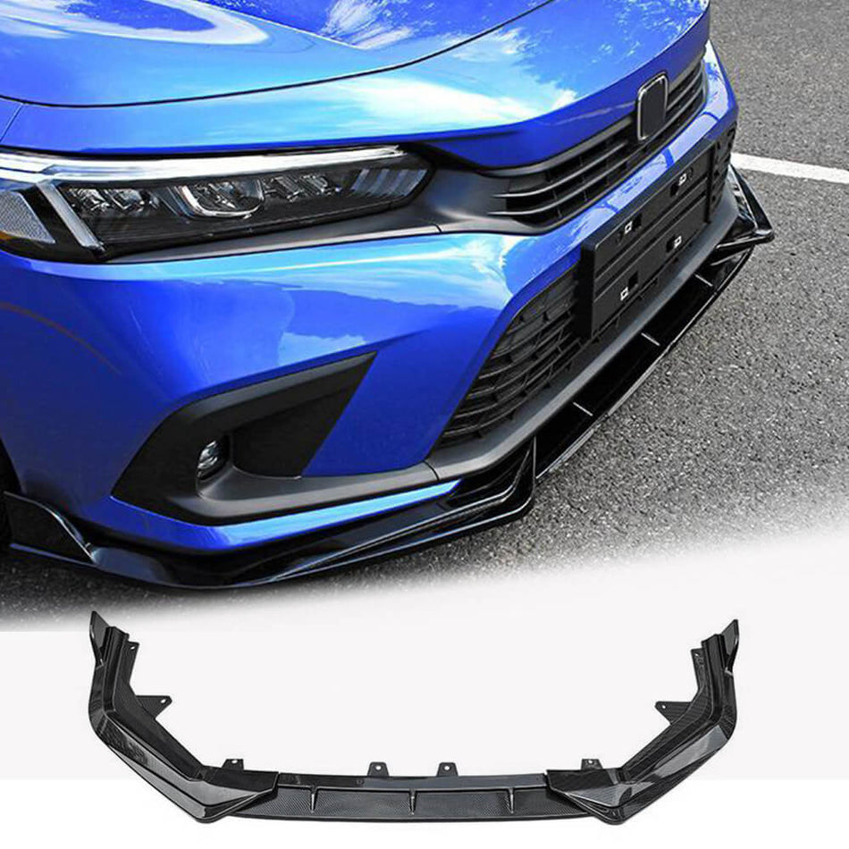 For Honda Civic Sedan 2022-2024 Glossy Black ABS Front Bumper Lip Spoiler Wide Body Kit Factory Outlet 3PCS