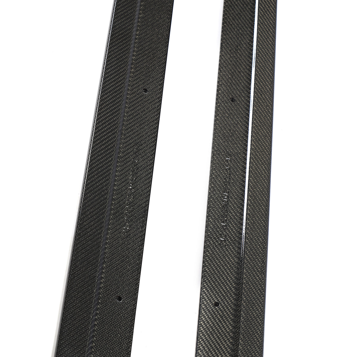 BMW F10 carbon fiber side skirt gloss 3K twill weave detail