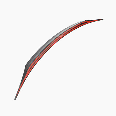 Porsche Macan carbon fiber rear middle spoiler back side glue tape detail