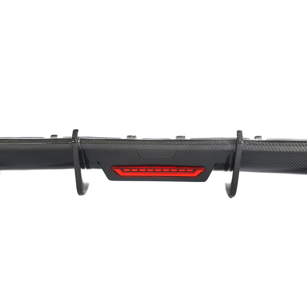 Audi A4 S4 B9 rear diffuser red center light rear view