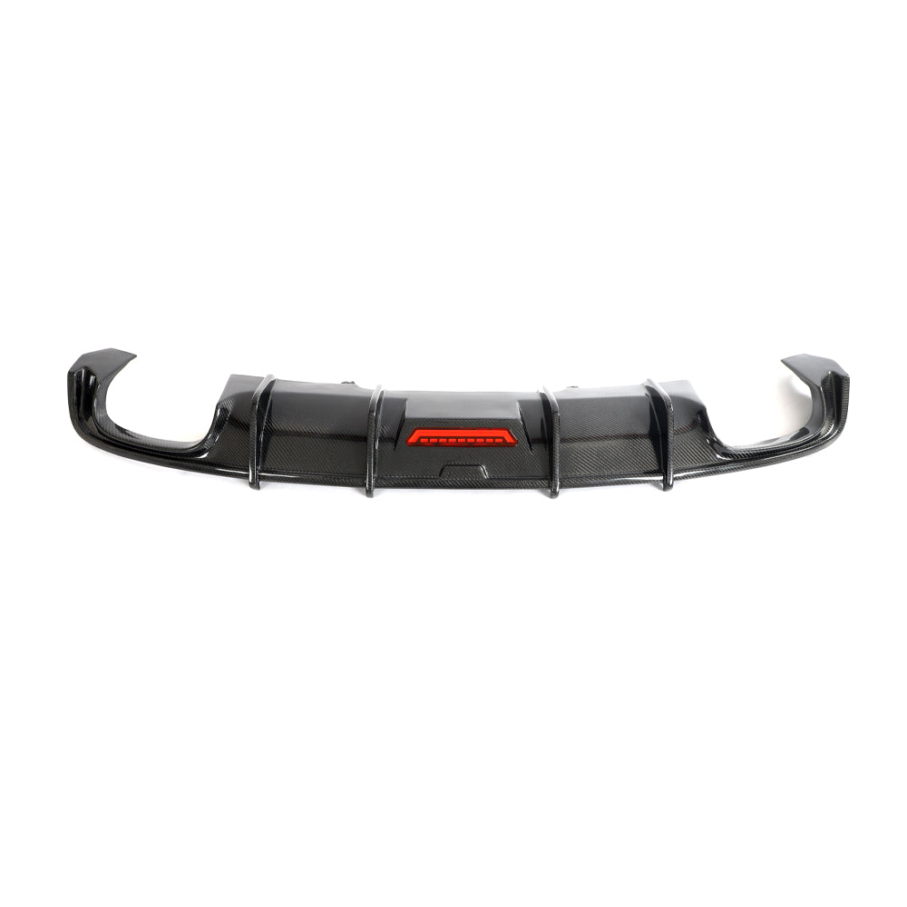 Audi A4 B9 S Line S4 carbon fiber rear diffuser full view