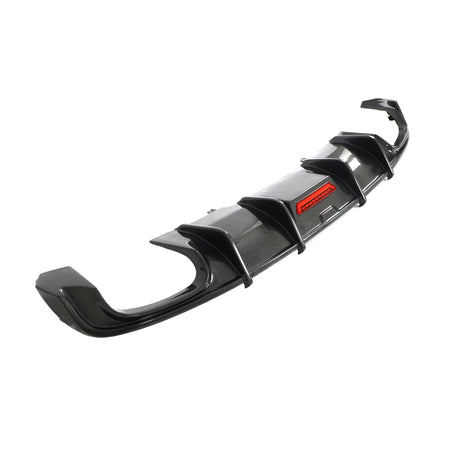 Audi S4 B9 carbon fiber rear bumper diffuser angled product view