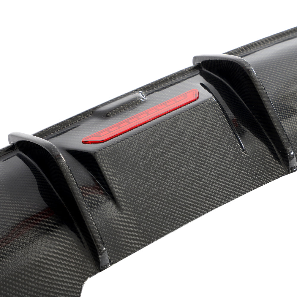 Audi A4 S4 B9 carbon fiber rear diffuser side angle view