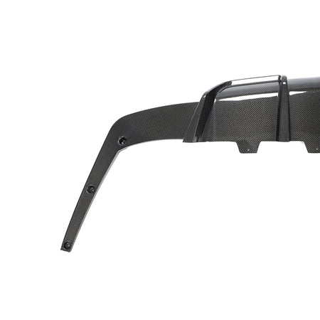 BMW M6 rear diffuser gloss carbon fiber weave detail