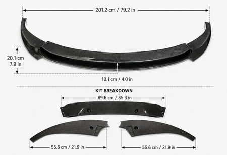 BMW M6 F06 F12 F13 V-style rear diffuser dimensions