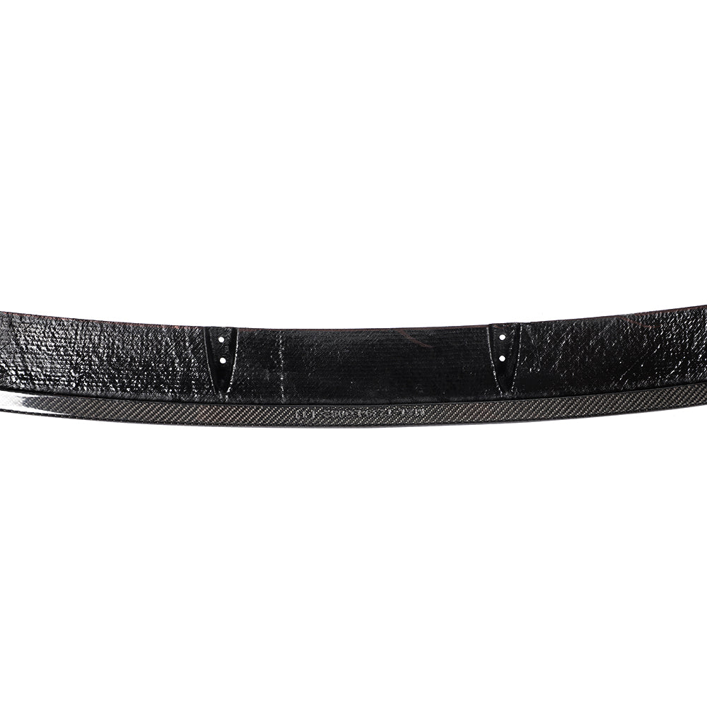 3x3 Gloss Carbon Fiber Weave Detail on BMW G20 Front Lip
