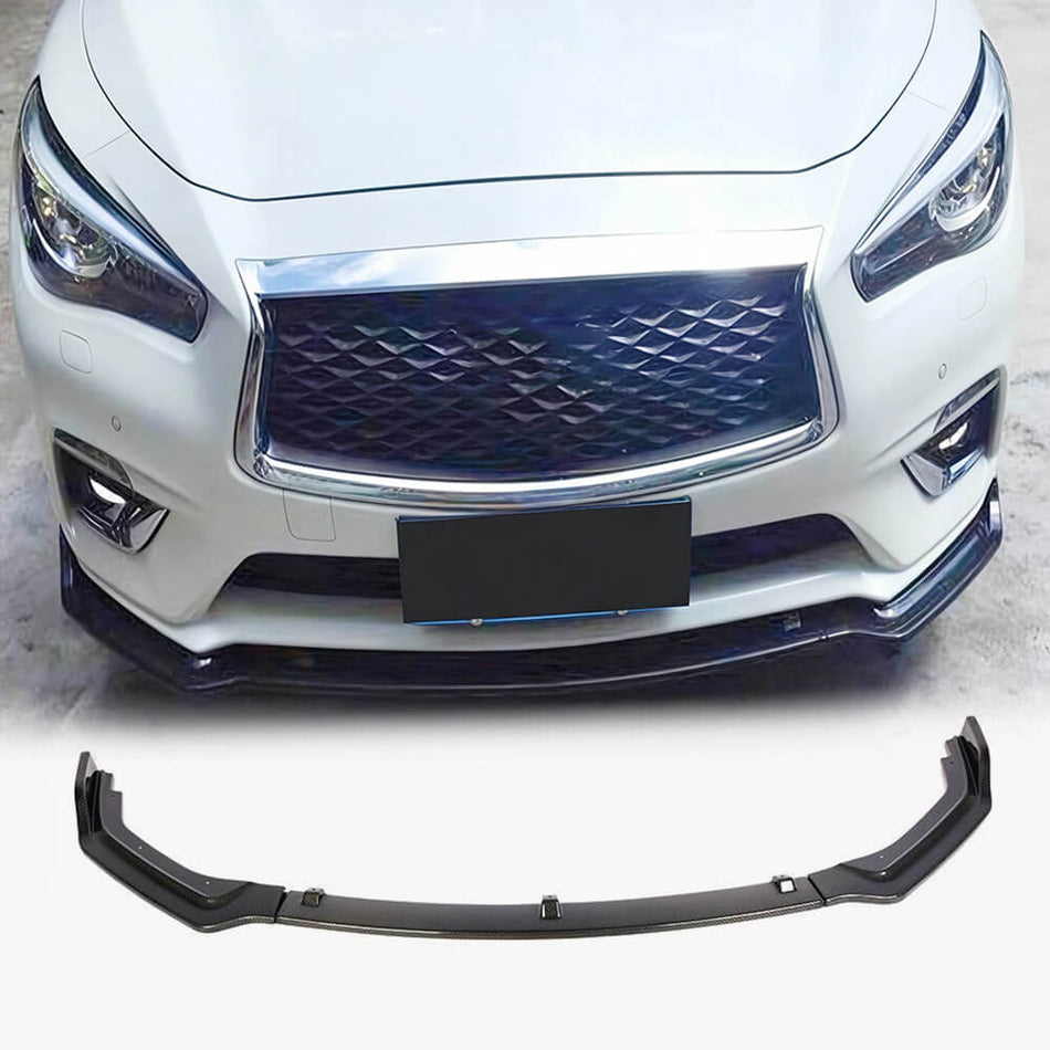 Infiniti Q50 Base 2018-2022 Front Bumper Lip Carbon Fiber-Ahacarbon