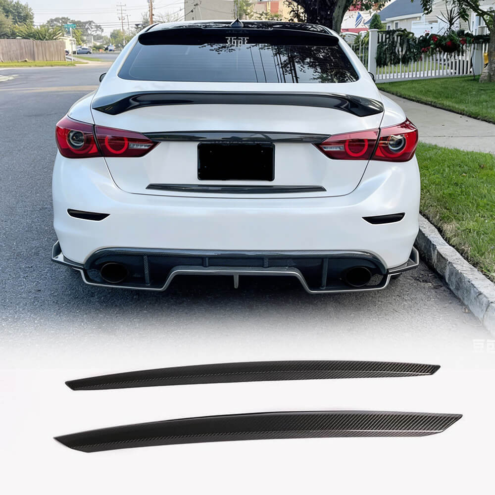 Infiniti Q50 Q50S 2014-2017 Rear Trunk Plate Overlay Cover Carbon Fiber-Ahacarbon