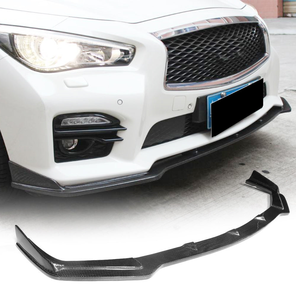 Infiniti Q50 Sport 2014-2017 Front Bumper Lip Carbon Fiber-Ahacarbon