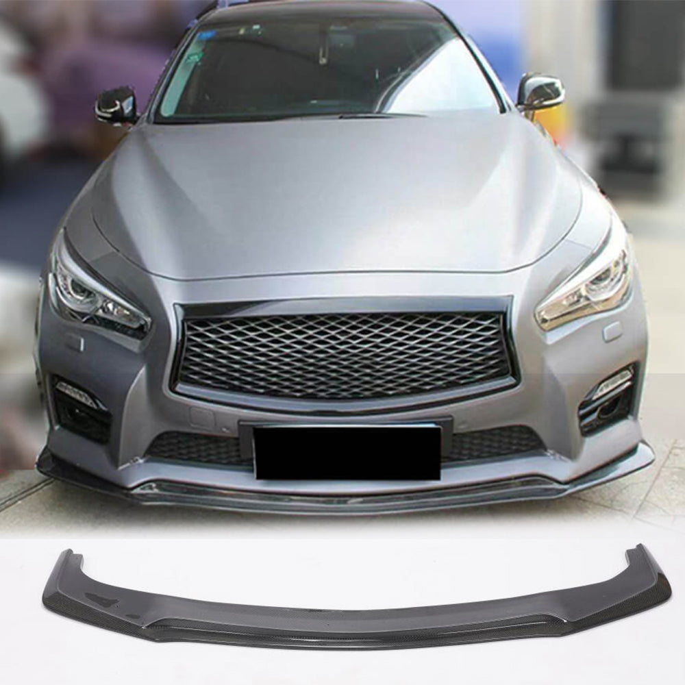 Infiniti Q50 Sport 2014-2017 Front Bumper Lip Carbon Fiber-ahacarbon