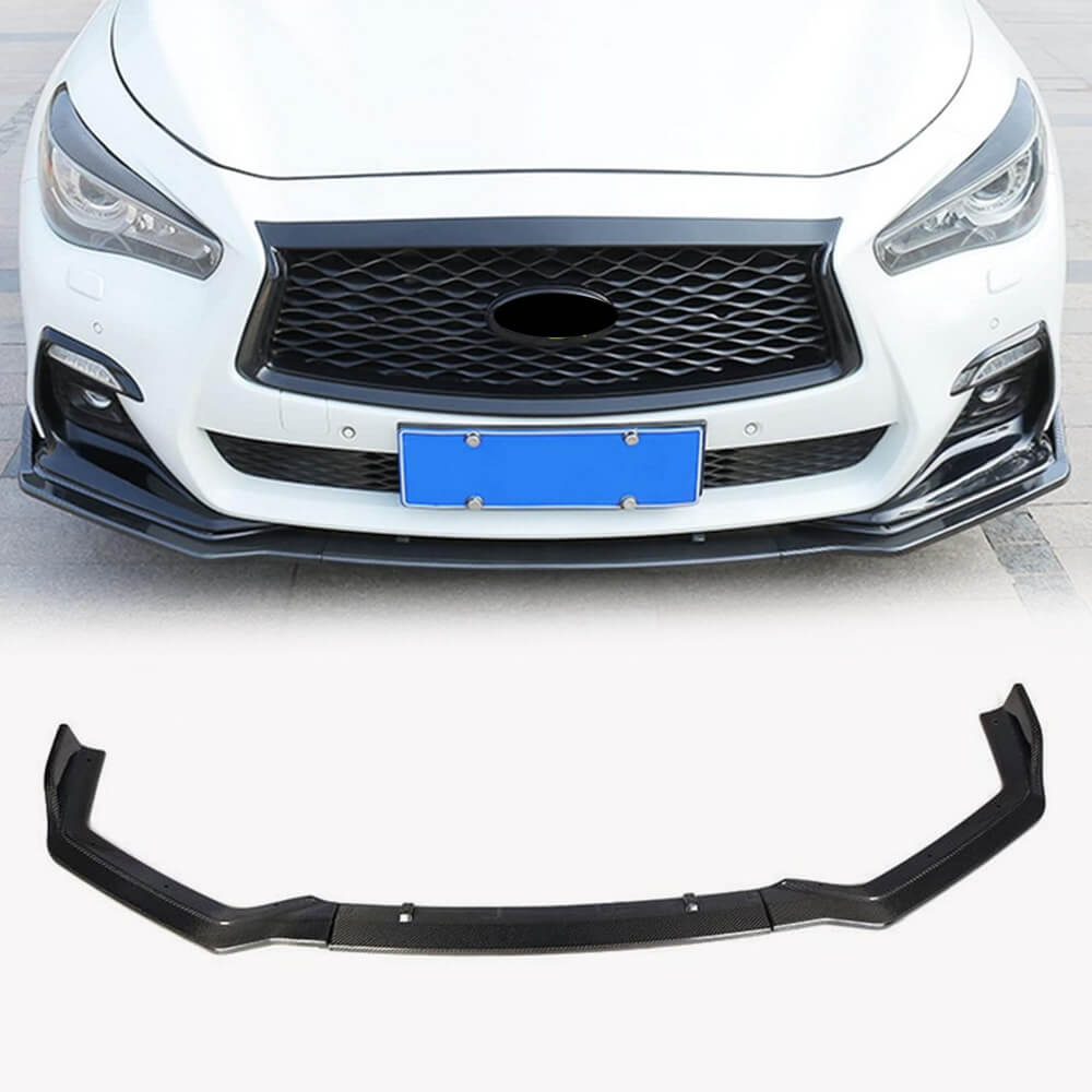 Q50 Front Infiniti Q50 Sport 3 Piece Carbon Fiber Front Lip 2018–2022