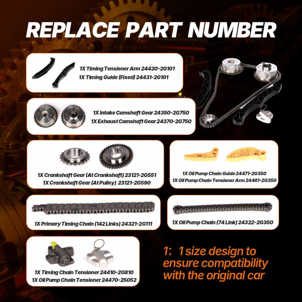 KiaSorentoOptimaSportage2.4L2.0AlloySteelEngineTimingChainKit_ahacarbon