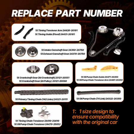 KiaSorentoOptimaSportage2.4L2.0AlloySteelEngineTimingChainKit_ahacarbon