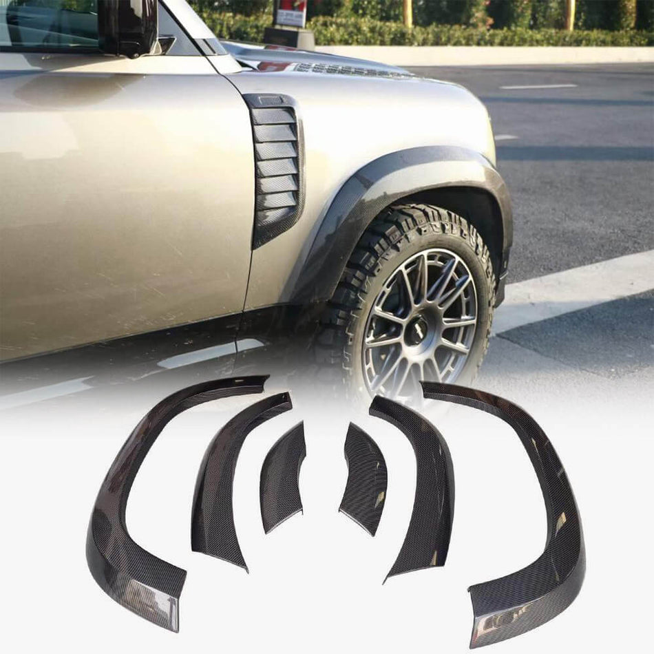 For Land Rover Defender 90/110/130 2020-2023 Carbon Fiber Wheel Arch Fender Flares Exterior Accessories