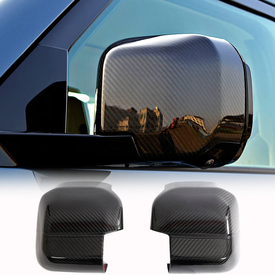 For Land Rover Defender 2020-2023 Dry Carbon Fiber Add-on Mirror Covers Side Rearview Mirror Cover Caps Pair