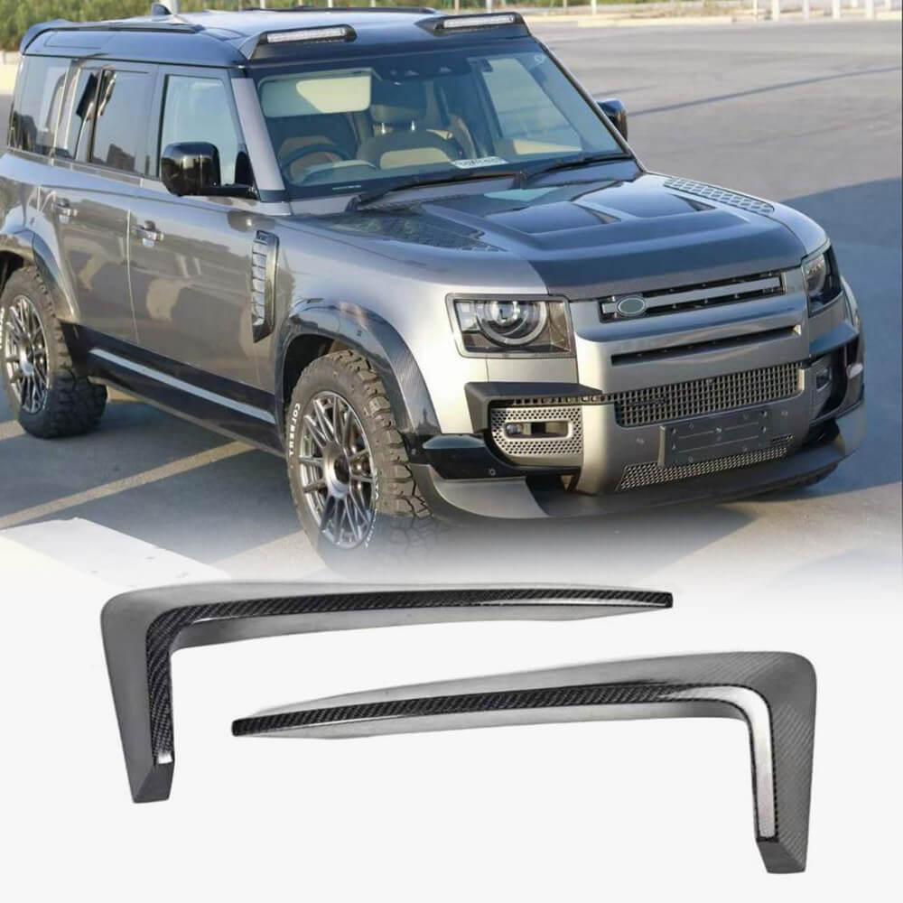 Range Rover Three Fins Land Rover Defender 90/110/130 Carbon Fiber Front Bumper Splitter Air ...