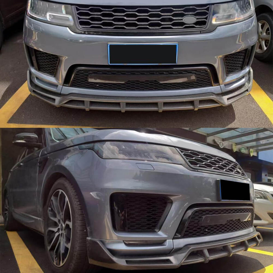 Land Rover Range Rover Sport Utility 4-Door 2014-2022 Carbon Fiber Front Bumper Lip Spoiler-Ahacarbon