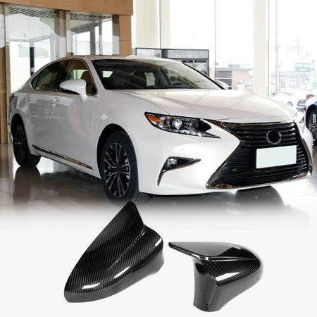 Dry Carbon Fiber Mirror Cover Caps for Lexus ES250 IS300 2014-2020 Add on Style - www.ahacarbon.com