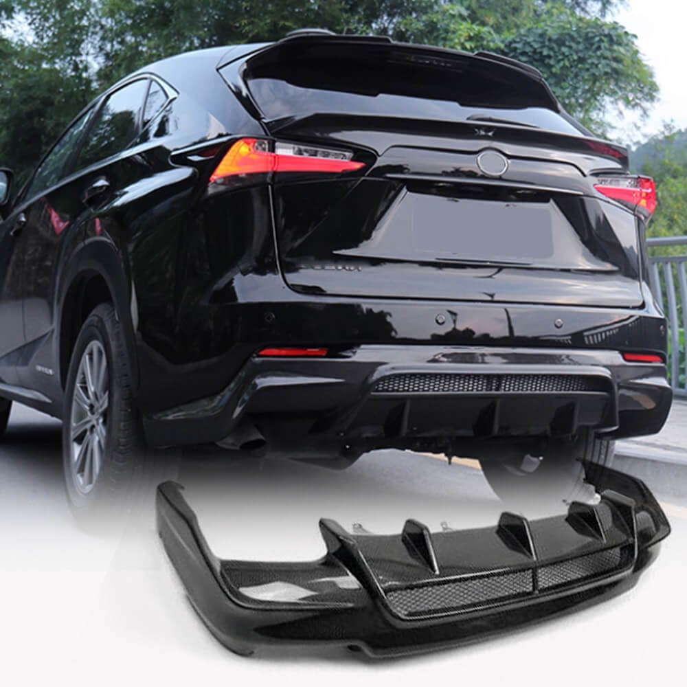 LexusNX200TNX300HUX200ES300H2015-2020RearBumperDiffuserCarbonFiber-ahacarbon