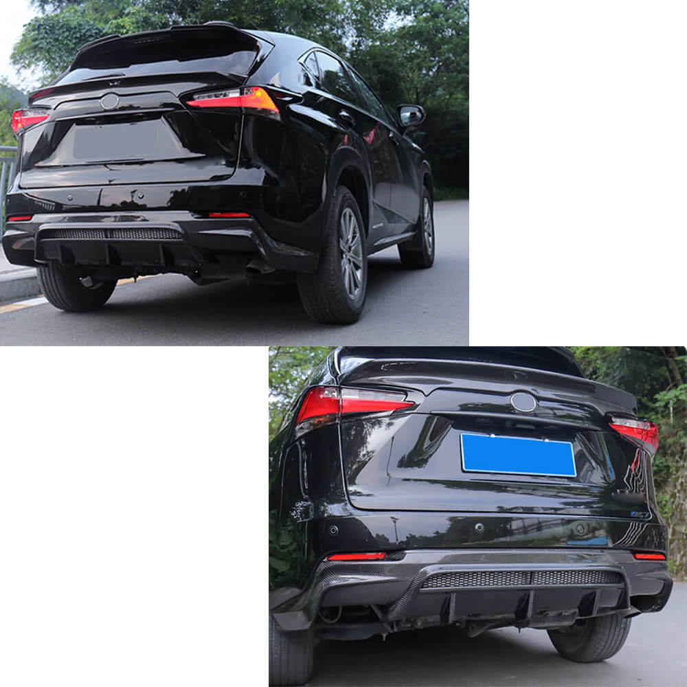 LexusNX200TNX300HUX200ES300H2015-2020RearBumperDiffuserCarbonFiber-ahacarbon