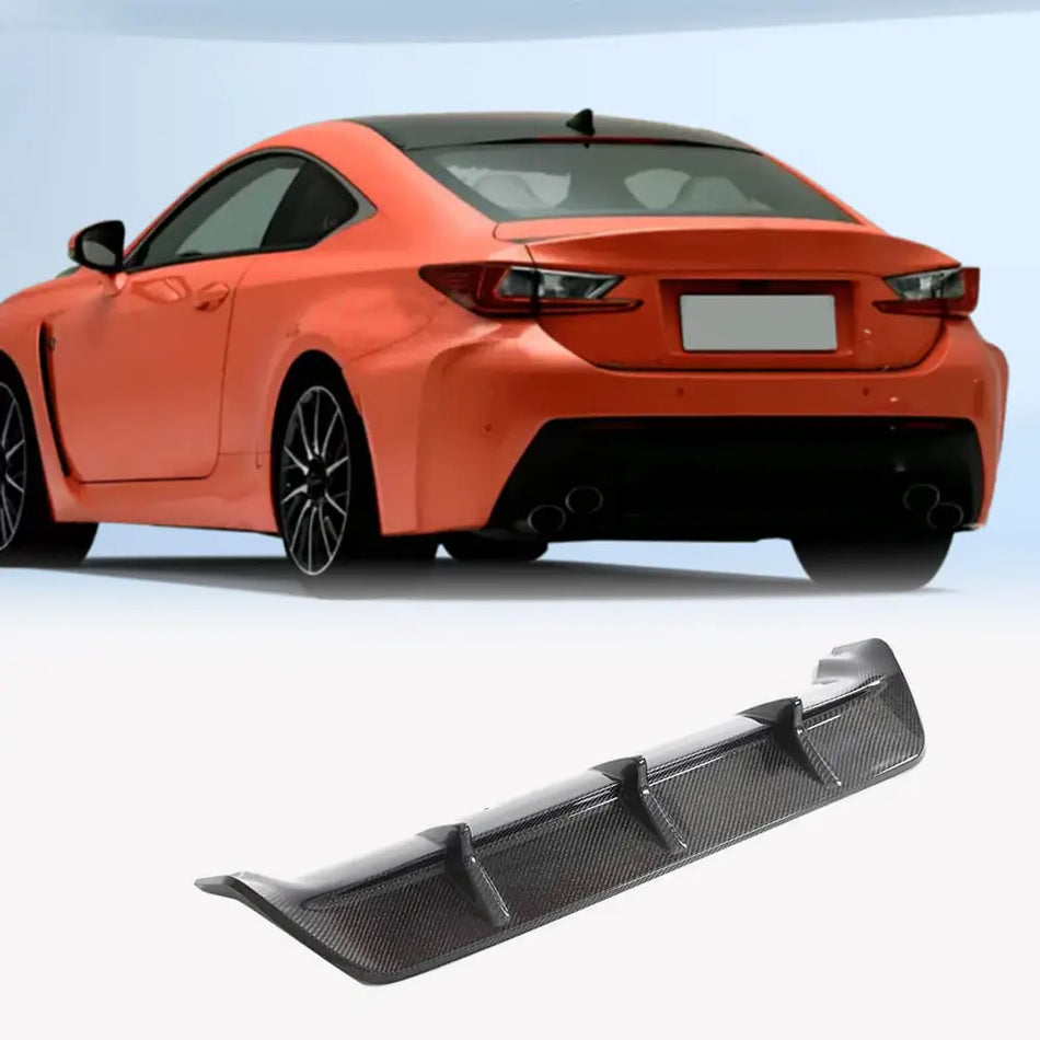 For Lexus RCF RC-F Base Coupe 2-Door 15-18 Carbon Fiber Rear Bumper Diffuser Valance Lip Wide Body Kit