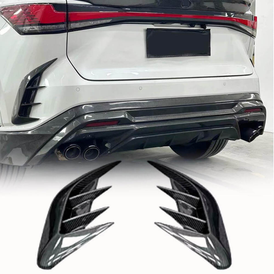 For Lexus RX Series RX350 Sport Utility 4-Door Carbon Fiber Rear Bumper Splitters Canard Flaps