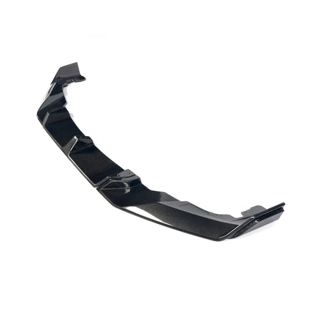 BMW X5M X6M gloss carbon fiber front splitter angled view