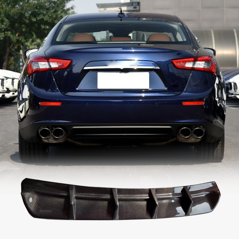 For Maserati Ghibli S Q4 Sedan 14-17 Carbon Fiber Rear Bumper Diffuser Body Kit-Ahacarbon
