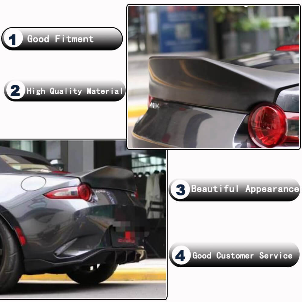 Mazda Rear Spoiler 2022+ Mazda MX5 Rear Spoiler | Custom Mazda Body Kit | PU Trunk Wing