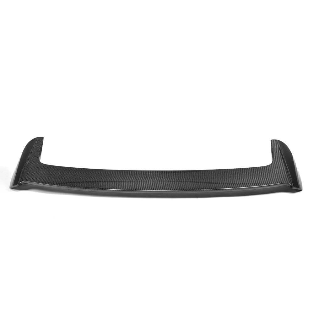 2014-2017 Mazda 3 Axela carbon fiber rear roof spoiler installed close up