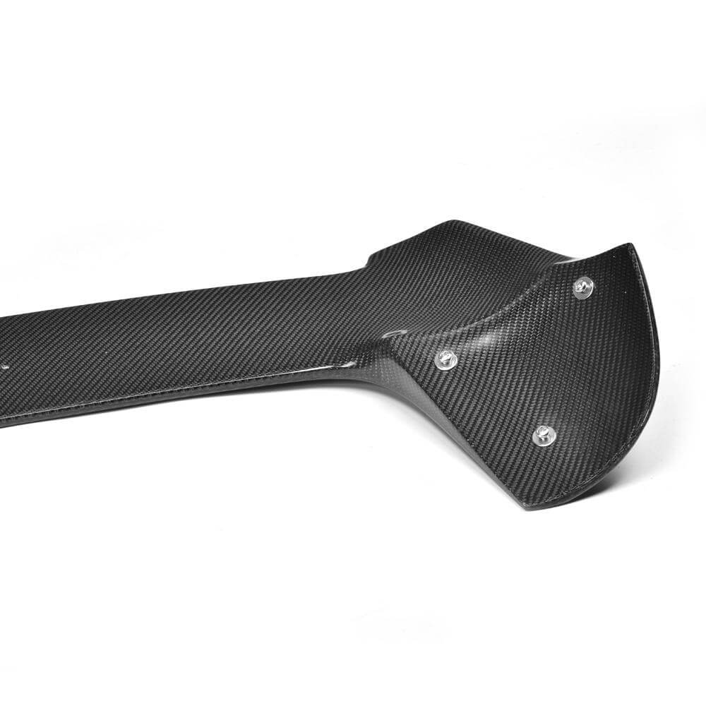 Mazda 3 hatchback carbon fiber roof spoiler side end detail